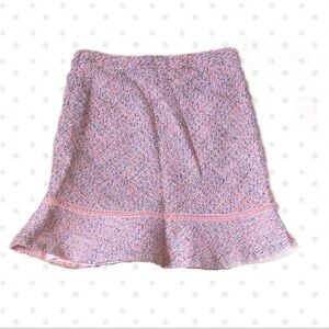 🪽Pink Ruffle Tweed A-Line Skirt